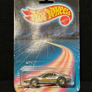 1987 Hot Wheels #3976 Ferrari 308 Street Beast Silver w/ Gold BW NEW